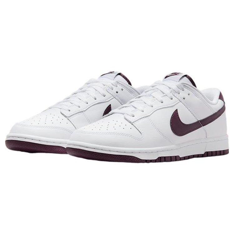 Nike Кроссовки Dunk 'Night Maroon' Кожаные Низкие Скейтбордические Мужские Белые DV0831-102