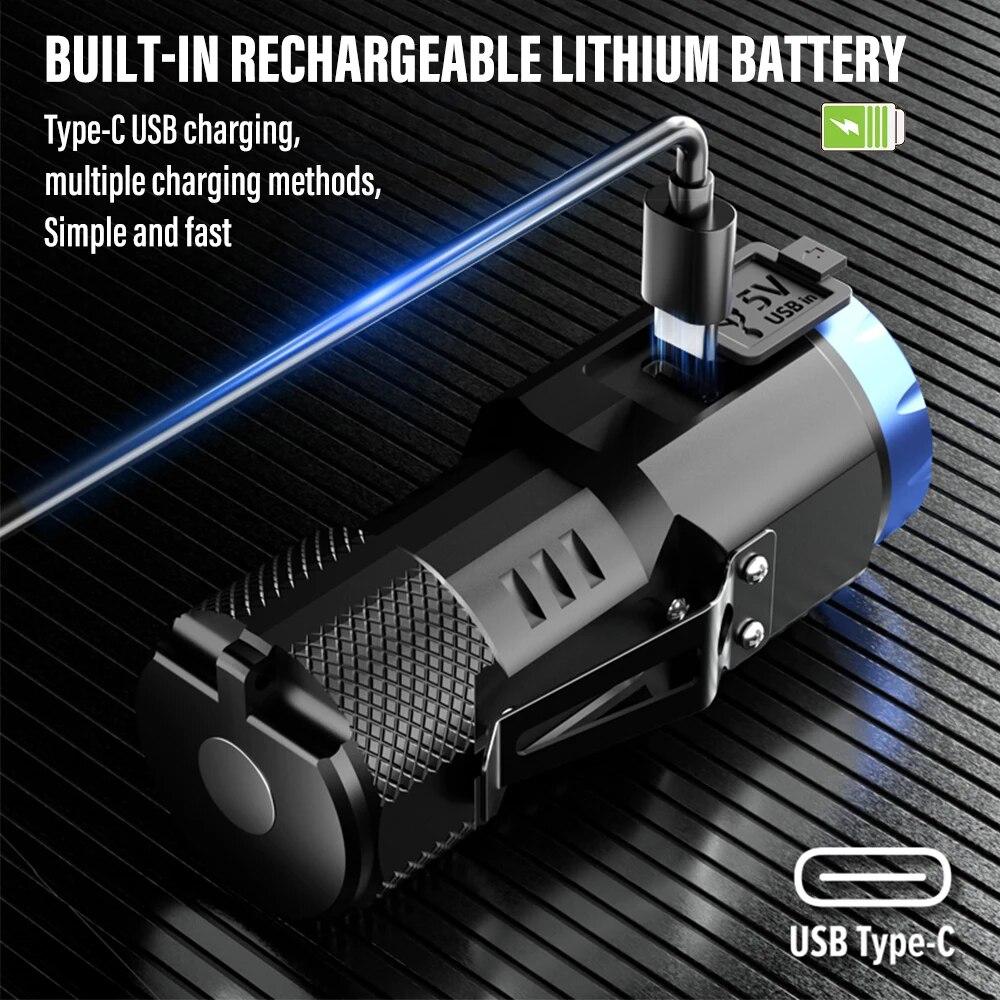 Led Mini Flashlight Ultra Powerful Led Torch 8 Core LED Mini Flashlight 10000 High Power Led Flashlight Magnetic Portable