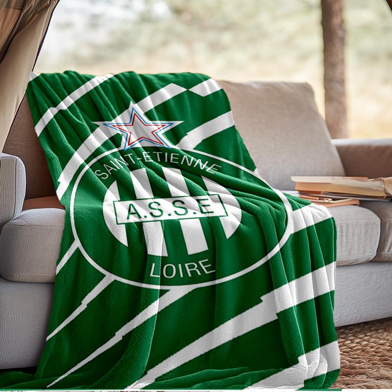 Green Saint-Etienne Football Blanket Lightweight Ideal Bedding Blanket Perfect for Travel, Living Rooms, Offices, Sofas, Fan Christmas gift