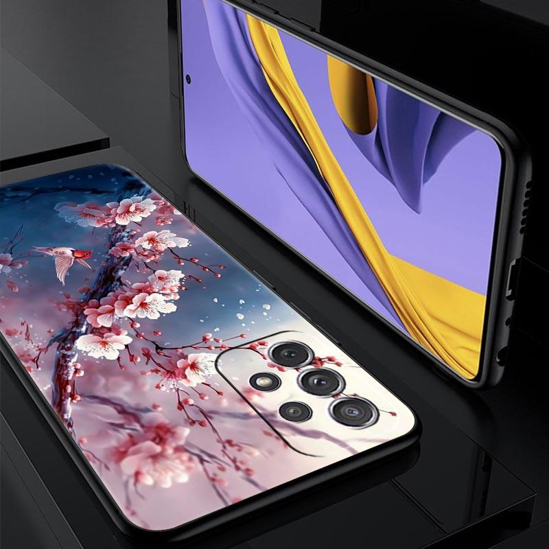 Чехол для телефона с цветами вишни для Samsung Galaxy A17 A07 A55 A35 A25 A15 A05s A33 5G A31 A23 A21s A13 A11 A41 A73 A53 A51 A71