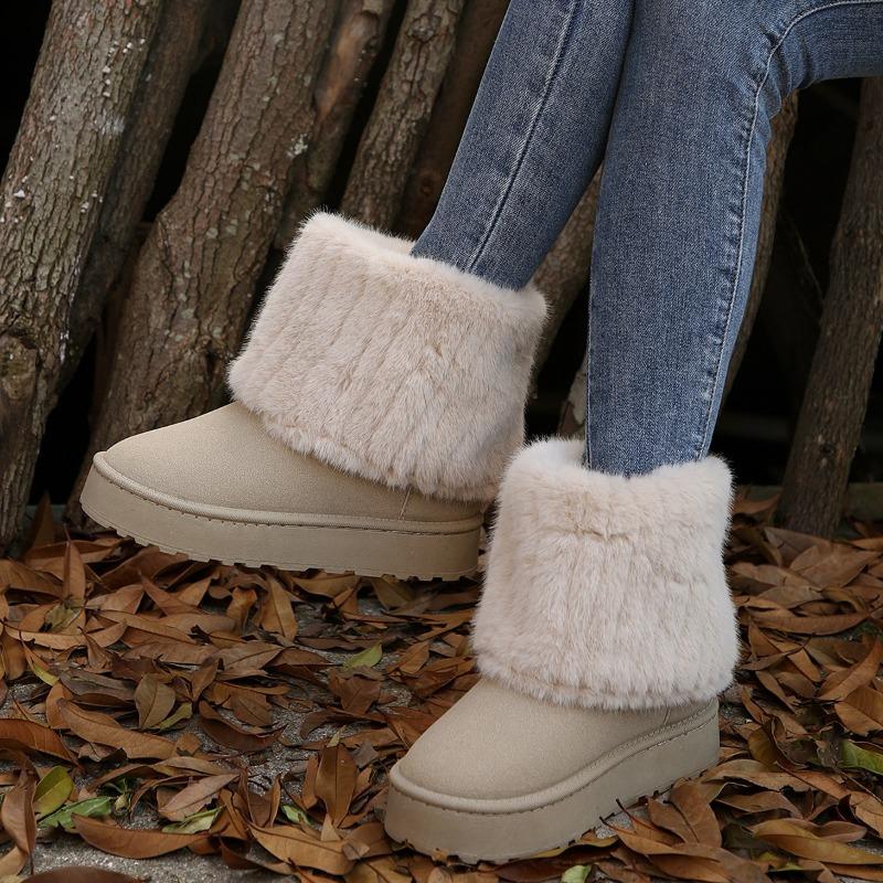 2024 зимние женские сапоги замшевые терморукавчики сохраняют тепло до середины голени зимние сапоги женские удобные на платформе женская обувь размер 42