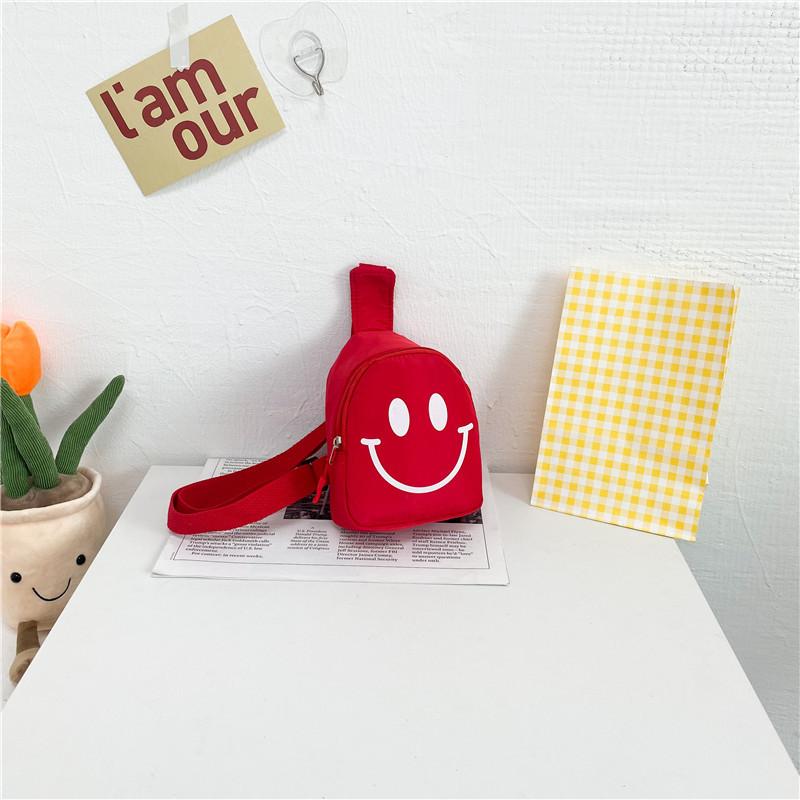 Японская свежая детская сумка-грудь с рисунком в виде смайлика в корейском стиле, симпатичная сумка-мессенджер для девочек, модная мини-сумка для мальчиков с диагональной перекладиной