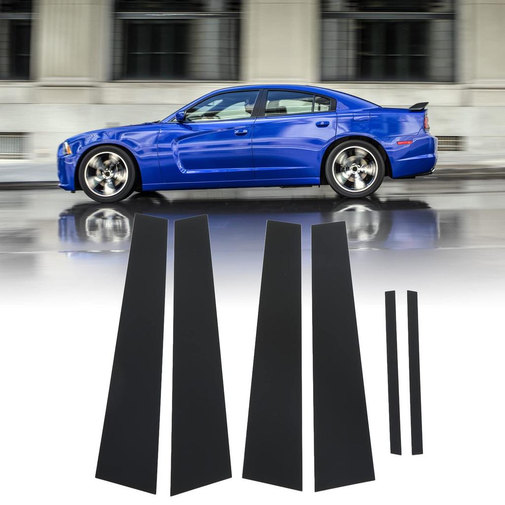CHICIRIS Side Door Window Cover Trim, Post Pillar Trim (6 Pieces) for Dodge Charger 2011-20