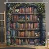 Винтажная библиотечная шторка для душа Старая книга Книжная полка Череп Хэллоуин Свечи Цветочный Растение Дом Полиэстеровая ткань Набор для декора ванной комнаты