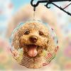 Vibrant 10 Inch Hanging Wind Spinner with Dog Design Durable Metal Garden Decor for Balcony