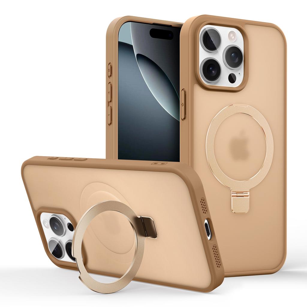 Применимый iPhone Магнитный металлический кронштейн Чехол для мобильного телефона Apple 16 матовая поверхность с ощущением кожи противоударная защитная крышка