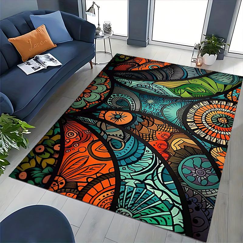 1pc Colorful Mandala Office Chair Mat - Festival Gift, Seasonal Decor, Suitable for Home and Office Use.P041