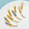 Wuli&baby Beautiful Wheat Designs Brooches Pins Crystal Charming Flowers Plants Casual Party Brooch Fashion Jewelry Gifts