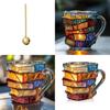 Painted Book Mug Modern Sculpted Coffee Cup With Colorful Design For Office Desk Decor