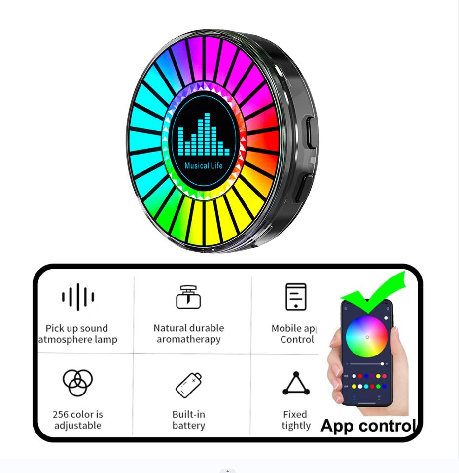 Car Ambient Lamp Rgb Led Atmosphere Lights 3D Sound Control Music Rhythm Lights Air Freshener for Bmw F10 Toyota Car Accessories