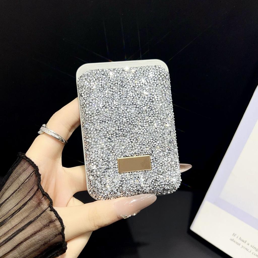 Магнитная сумка-кошелек Magsafe со стразами, подходит для Apple, Samsung, держатель для карт для мобильного телефона, держатель для карт, этикетка с гальваническим покрытием