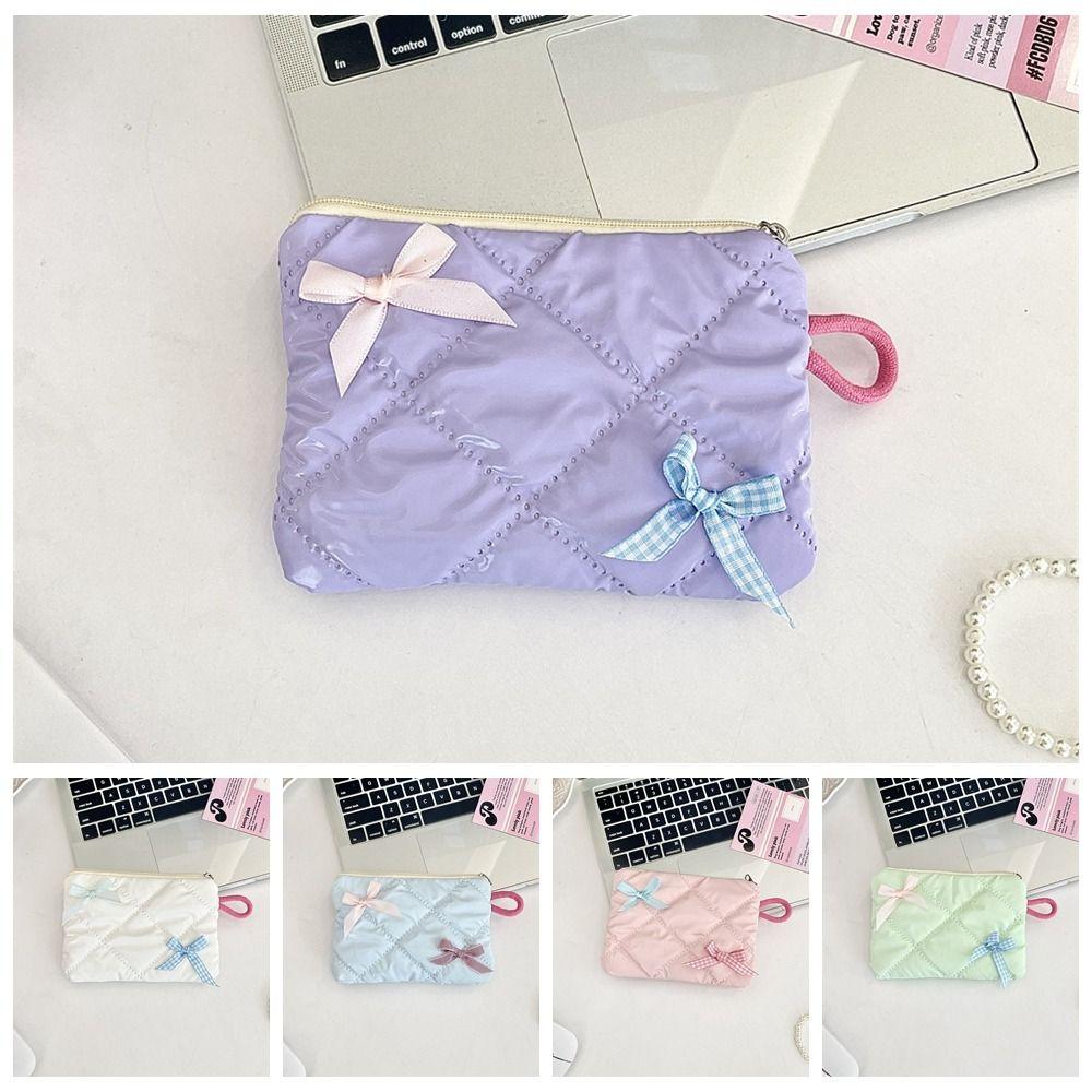2pcs/set Plaid Mini Tampon Storage Bag Single Layer Sanitary Napkin Pouch Shopping