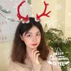 Bowknot Christmas Headband Bell Deer Horn Hair Band Cosplay Costume Accessories Elk Hair Hoop  Men