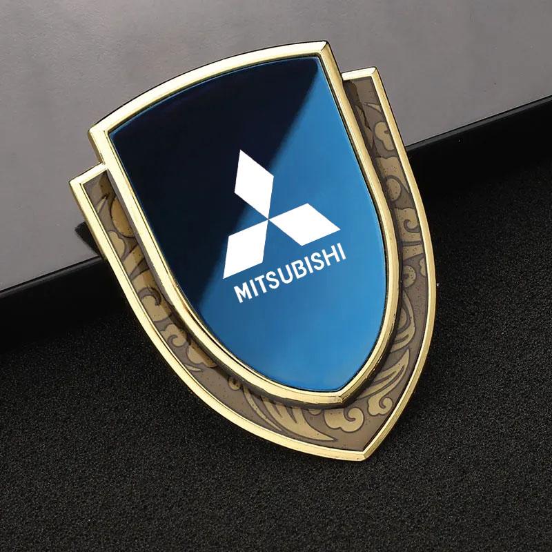 Car Sticker Shield Shape Emblems Logo Decals for Mitsubishi Outlander Mirage Eclipse Cross Pajero Lancer Delica Triton RALLIART