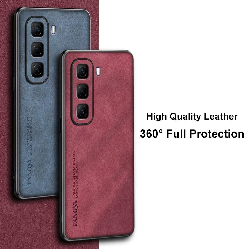 Для Infinix Hot 50 Pro Plus 4G Чехол Роскошный Чехол для телефона из ПУ кожи Для Infinix Hot 50 5G Задняя крышка Матовый силикон Полная защита