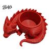 Fantasy Plant Pot 3D Printed Flower Pot, Fairy Tale Style Dragon-Shaped Planter Yellow Dragon with Breathable Design, Small Container for Home Decor