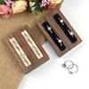 HeMu Walnut Double-slot Ring Displaystand Jewelry Storage Plate Counterjewelry Ornaments Props Solid Wood Ringdisplay Stand