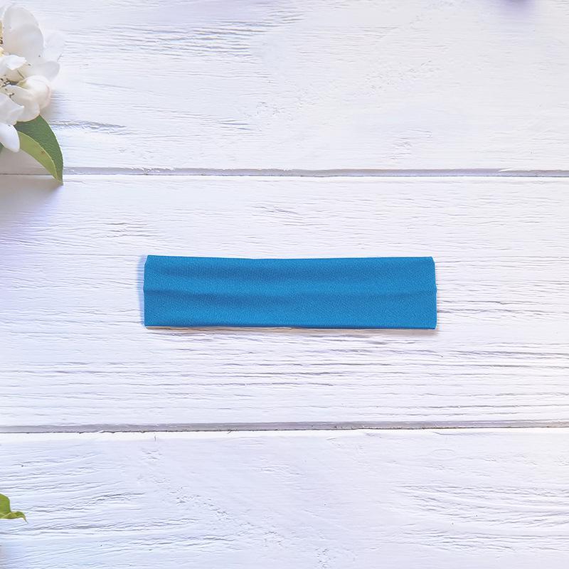 Высокоэластичная однотонная повязка на голову для занятий йогой и спортом - впитывающая пот, широкополый аксессуар для волос