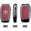 QHJS9 Leather Car Key Case Cover Shell for Toyota Alphard Crown Vellfire Previa - Anti-Scratch Key Protector with Keychain
