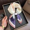 Literary Fashionable Bandana Neckerchief Imitation Silk 70cm Temperament Square Scarf Women Spring/Summer Soft Satin Scarf Hijab