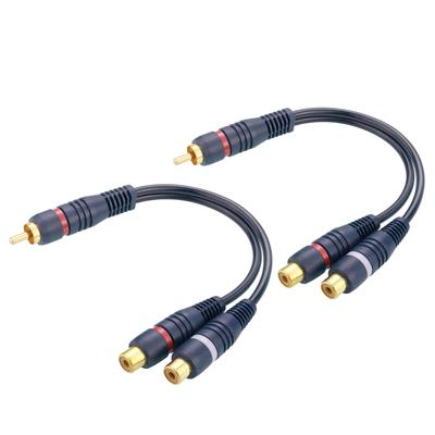 EIGHTNOO RCA-разветвитель 2 RCA "папа" на 2 RCA RCA Аудио RCA для Кабеля, Кабелей, 21,5 см, "мама", Кабель, Видео, Аудио, Позолоченные Штекеры, Динамиков,