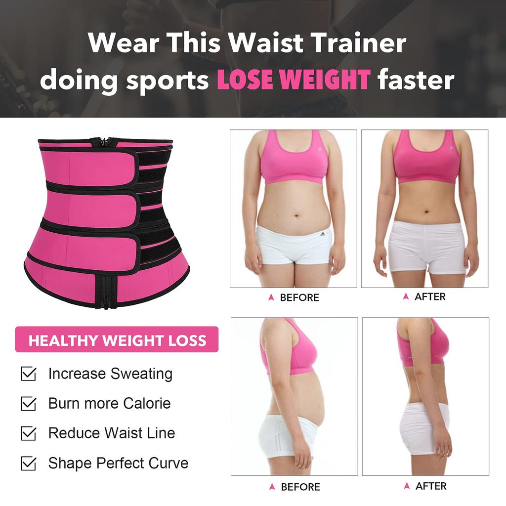 Waist Trainer for Women Waist Cincher Underbust Corset with 3 Adjustable Belts Tummy Control Body Shaper Workout Shapewear Fitness Trimmer Belt