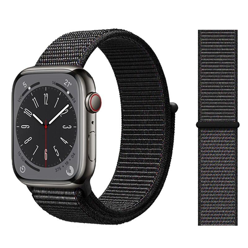 Нейлоновый ремешок-петля для Apple Watch Band 49 мм, 44 мм, 45 мм, 41 мм, 40 мм, 42 мм, 38 мм, браслет Correa iwatch series 3, 4, 5, 6 Se 7, 8, ультра, 49 мм, ремешок
