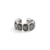 2026 New Square Grey Crystal Rings for Women Minimalist Design Silver Color Geometric Finger Rings Acrylic Daily Wear Jewelry