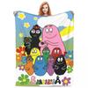 Barbapapa Coral Fleece Plush Throw Blanket Cute Cartoon Blankets for Sofa Travel Lightweight Bedding Throws