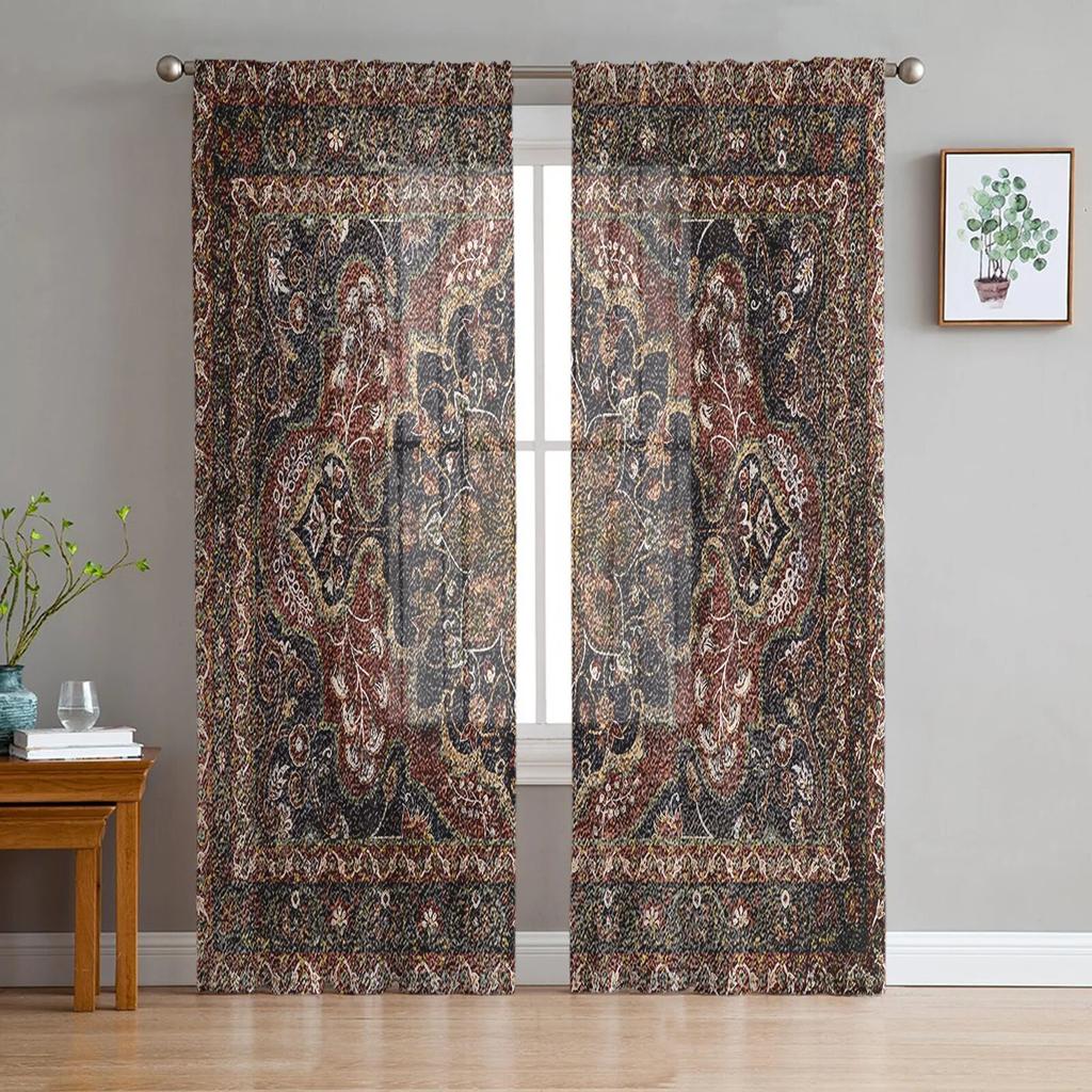 Акварельные растения, цветочная текстура, прозрачные прозрачные шторы для спальни, праздничное украшение, оконная вуаль, тюлевая занавеска