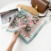Ethnic style square scarf Spring and Autumn double-sided printed silk scarf 61cm scarf shawl outer decorative headscarf square scarf women