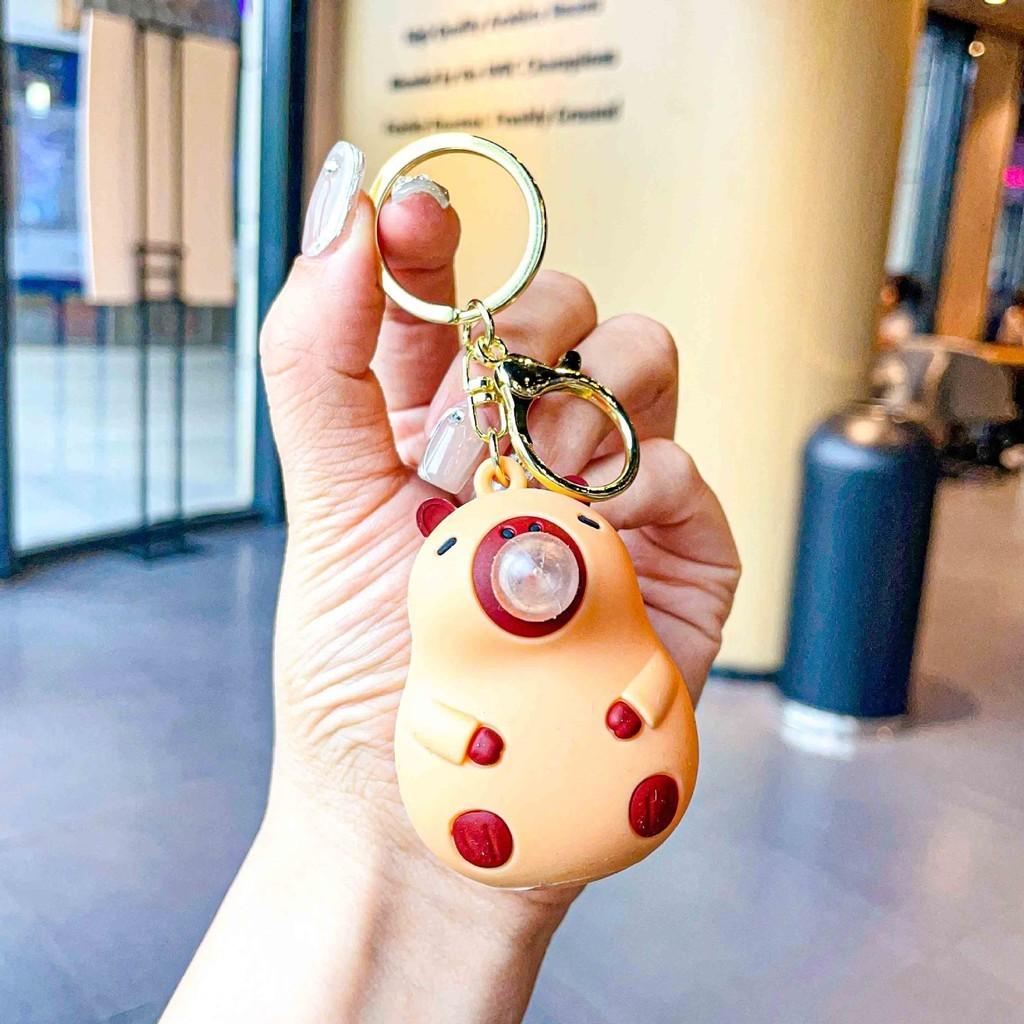 Cute Capybara Dudu Bubble Keychain Durable Silicone Gift For Women And Kids In Various Colors
