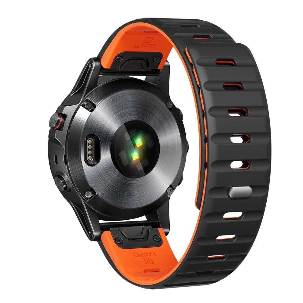 Магнитный силиконовый ремешок QuickFit 26 мм 22 мм для Garmin Fenix 8 E 7 7X 6 6X 5X Plus/Epix Pro Gen 2 47 мм 51 мм Браслет Ремешок для часов