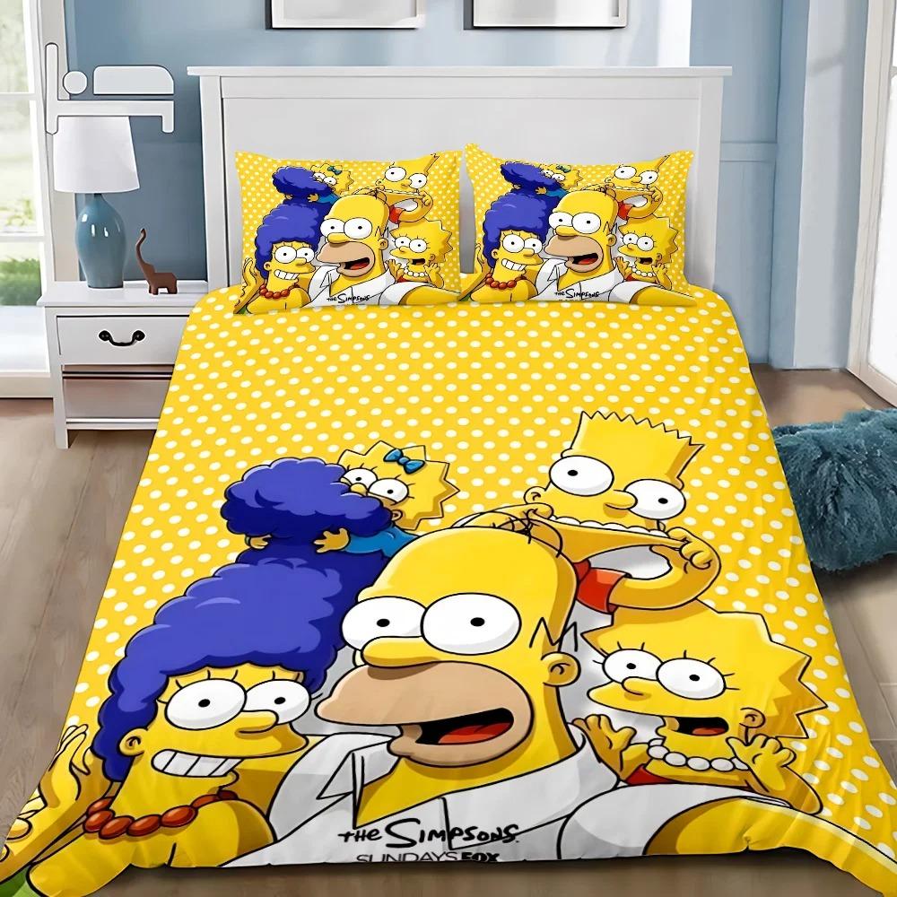 Exquisite Duvet Cover Set S-Simpsons Catoon Bedding Set Bedroom Decoration Single Twin Full Size Kids Adult Boys 2/3piece set