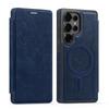 For MagSafe RFID Blocking Flip Leather Phone Case Samsung Galaxy S25 Edge S24 S23 Ultra S22 Plus Wallet with Card Holder Cover