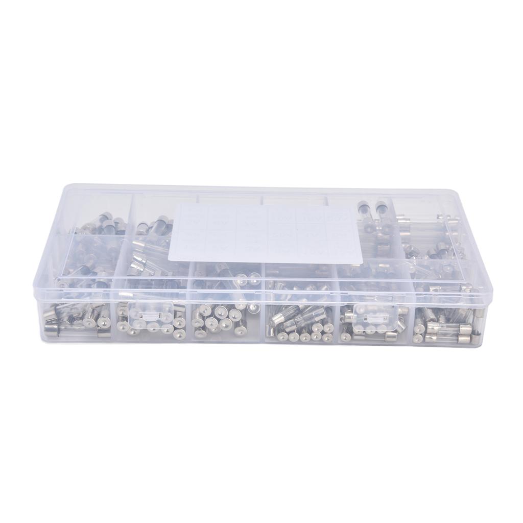 250 шт. стеклянных предохранителей в коробке, автомобильный набор для быстрого перегорания трубок, 15 видов спецификаций 1‑20 А