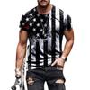3D Printing Men's T-shirt American Flag Print T-shirt Summer O-Neck Cool Oversize Muscle Streetwear Breathable T-Shirt
