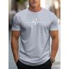2025 Men's Short-sleeved Sweatshirts with Letters Printed On Them, Round Necks, and Comfortable T-shirts