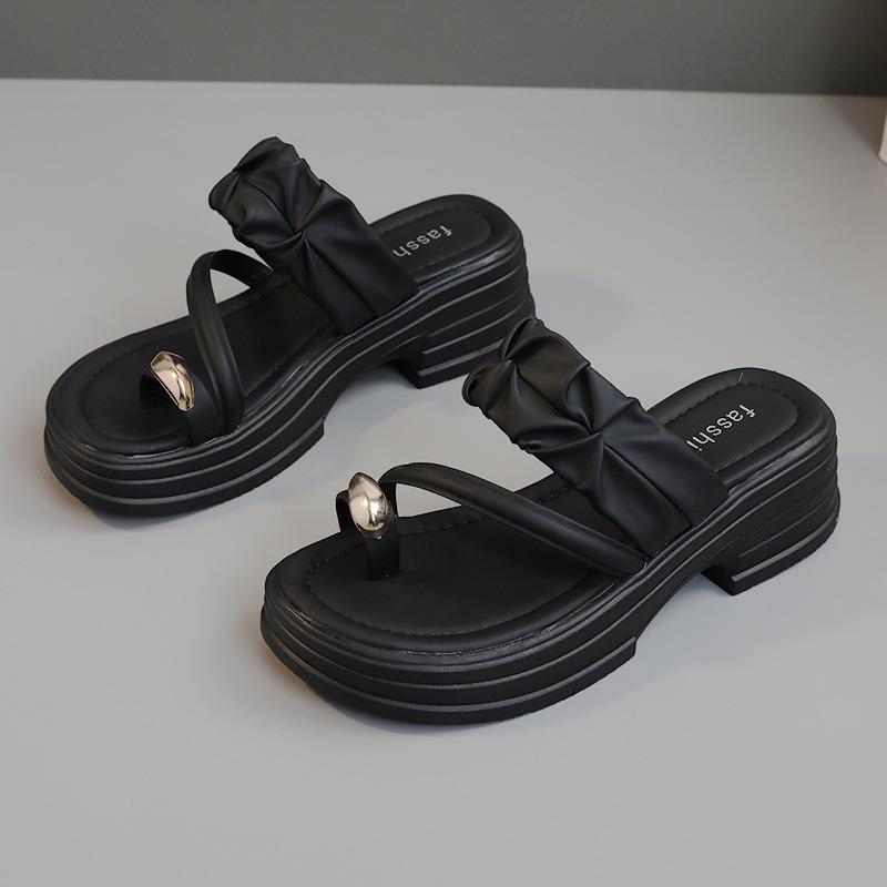 Women Fashion Sandals Summer New Breathable Comfortable Slippers Beach Girl Sandals French Flip Flops Platform Shoes Mujer