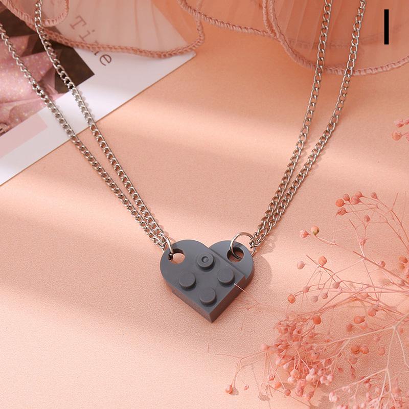 2 шт. модные однотонные парные ожерелья в форме сердца строительные блоки разделяемые для женщин мужчин