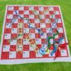 Portable PVC Snake Ladder Chessboard Game Mat with Dice - 129.54x129.54 cm Outdoor Travel Board Game for Family, Camping Picnics