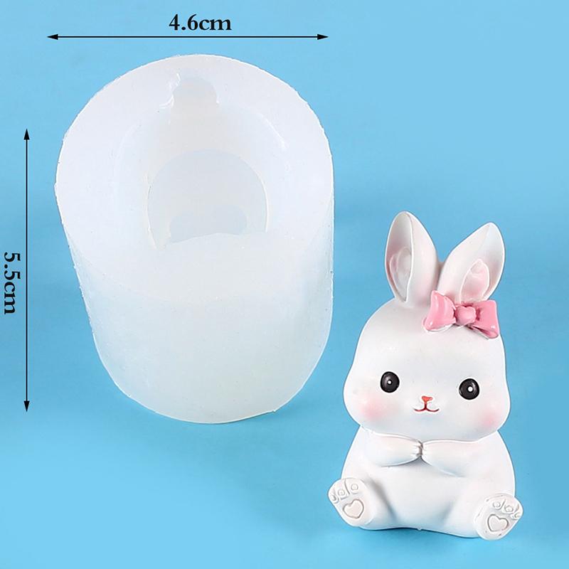 Милый кролик силиконовая форма Diy помадка для выпечки маленький белый кролик мусс форма для торта
