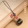 1pc Ebony Cute Black Cat Keychain Decor for Mobile Phone Chain Hand-knitted Creative Cute Accessories Sandalwood Wooden Gifts