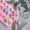 18 Cavity Cake Mold Non-stick Reusable Flexible Silicone Happy Easter Egg Rabbit Chocolate Baking Mould for Bakery