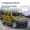 Simulation 1:18 Hummer H2 Alloy Off-road Vehicle Die-cast Metal Model Home Indoor Ornaments Sound and Light Pull Back Children's Toy Boy Birthday Gift