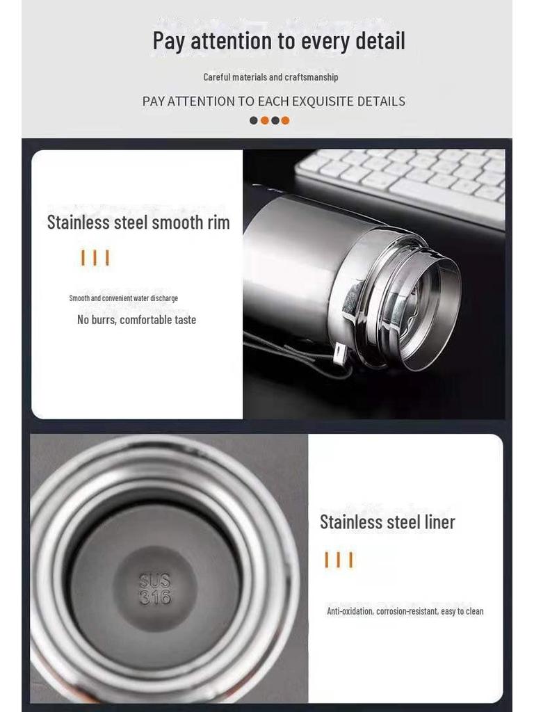 Зимняя портативная термокружка, нержавеющая сталь 316, большая емкость для использования на открытом воздухе и в автомобиле