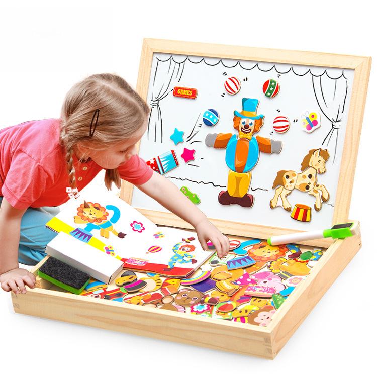 Little Master Educational Magnetic Animal Puzzle & Double-Sided Drawing Board