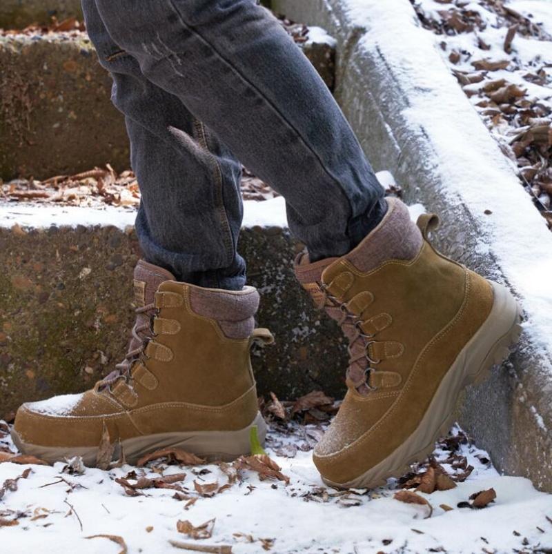 Men Winter Snow Boots For Waterproof Genuine Leather Wool Sneakers Super Warm Men's Boots Outdoor Male Hiking Boots Work Shoes