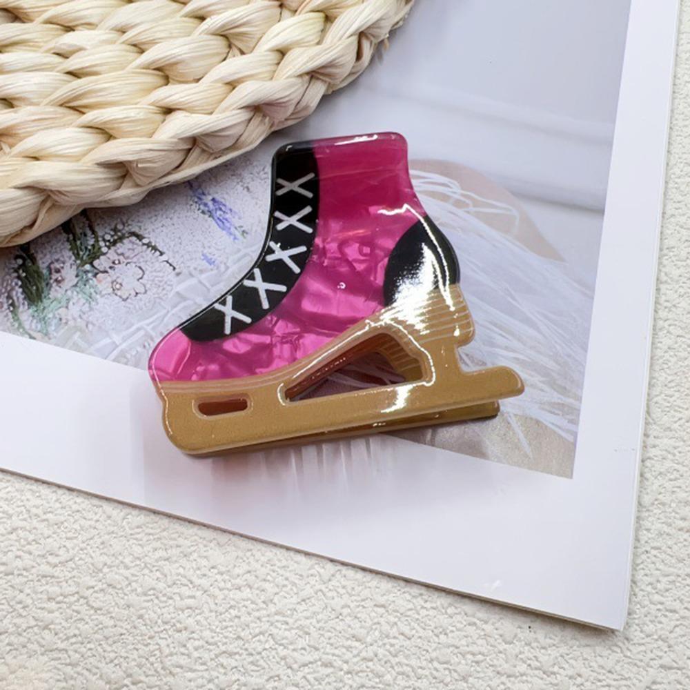 Sports Style Badminton Hair Claw PVC Book Shape Hair Clip Cute Roller Skates Shark Clip  Party