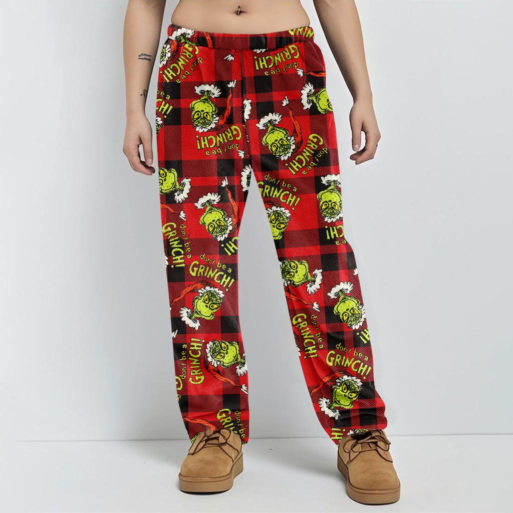 Pajama Pants Sleepwear Casual Drawstring Elastic Waist Pants Comfy Straight Yoga Loose Trousers